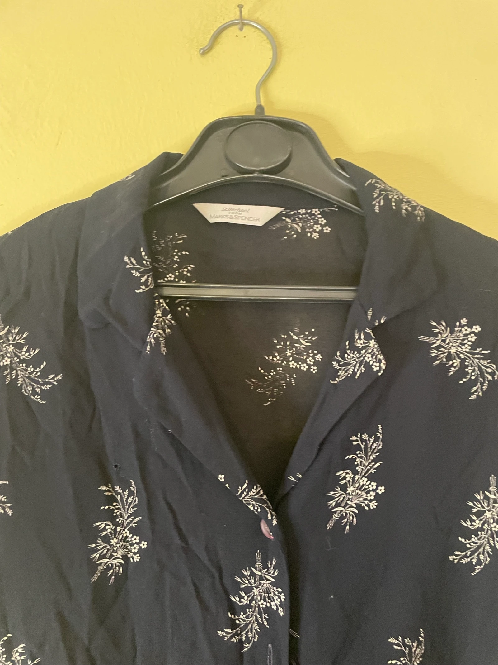 Zwarte Bloemenblouse Korte Mouwen – photo 2